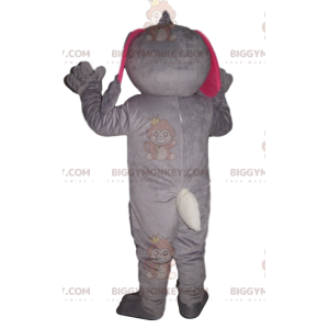 Disfraz de mascota BIGGYMONKEY™ Conejito gris y blanco exaltado