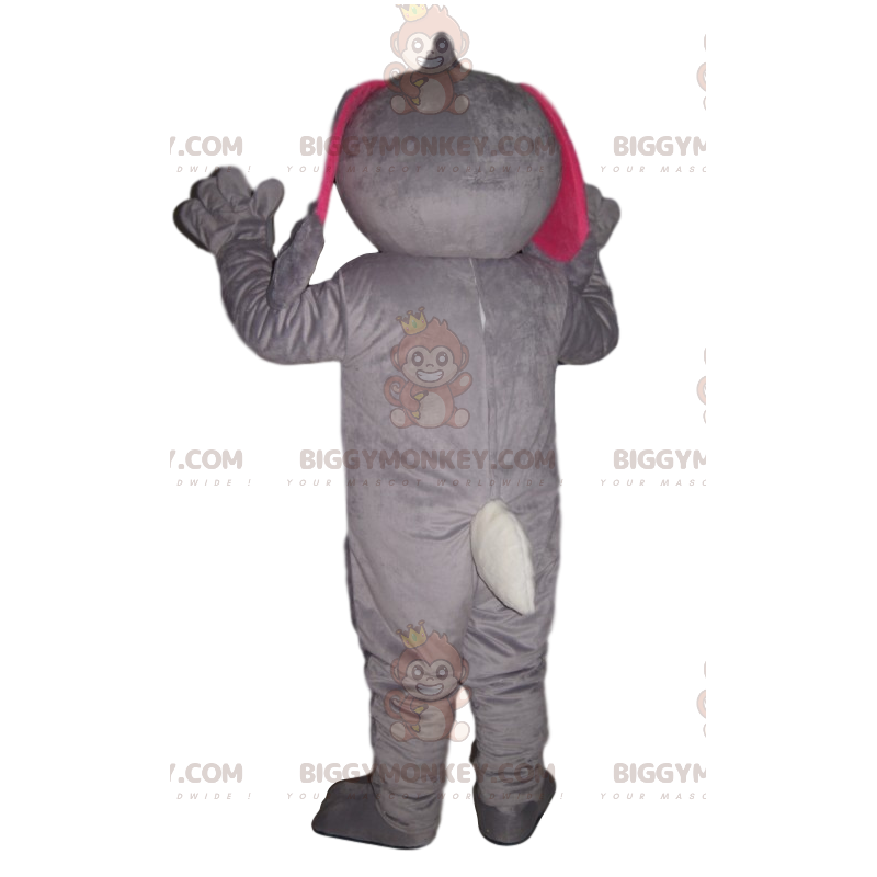 BIGGYMONKEY™ Mascot Costume Exalted Gray and White Bunny with