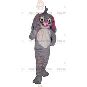 BIGGYMONKEY™ Mascot Costume Exalted Gray and White Bunny with