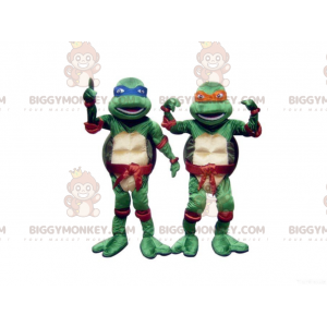 Duo de mascottes BIGGYMONKEY™ de Tortues Ninja bleu et orange -