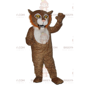Costume de mascotte BIGGYMONKEY™ de tigre marron avec des yeux