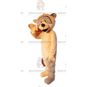 Beige Waschbär BIGGYMONKEY™ Maskottchen Kostüm. Waschbär Kostüm