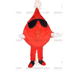 Costume de mascotte BIGGYMONKEY™ de goutte de sang enjouée avec