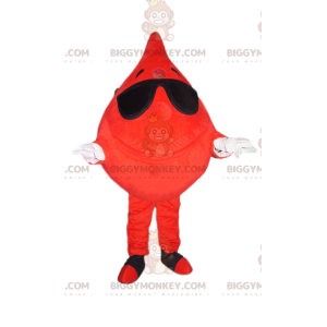 Speelse Blood Drop BIGGYMONKEY™ mascottekostuum met zonnebril -