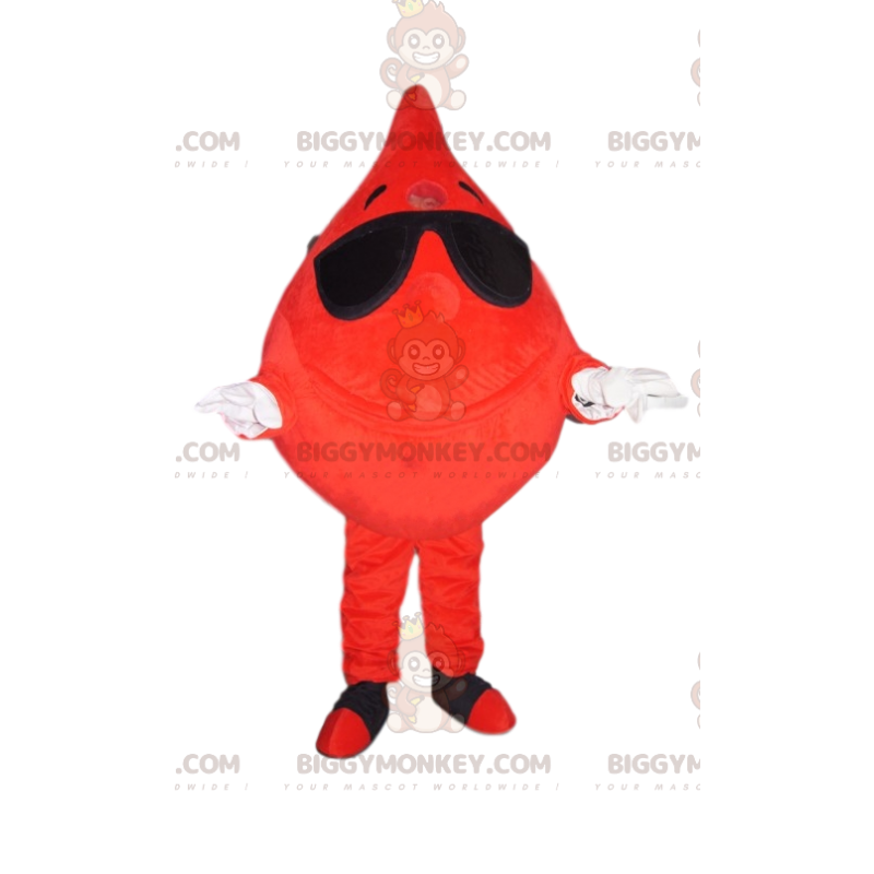Speelse Blood Drop BIGGYMONKEY™ mascottekostuum met zonnebril -