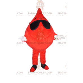 Traje de mascote BIGGYMONKEY™ de gota de sangue brincalhão com