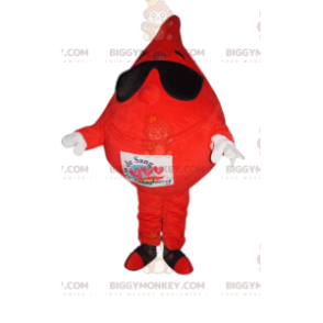 Playful Blood Drop BIGGYMONKEY™ Mascot Costume With Sunglasses