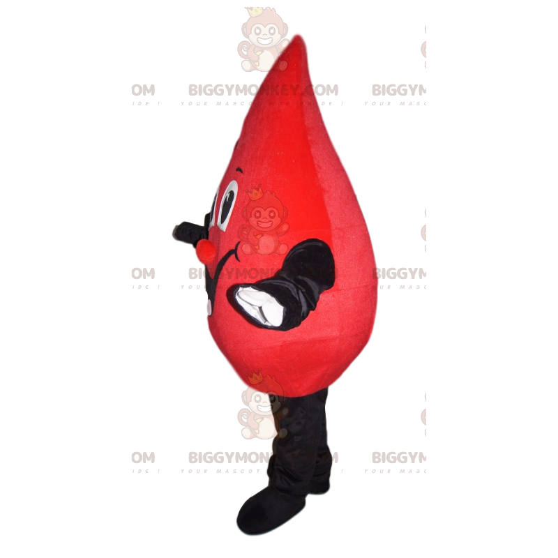 Costume da mascotte BIGGYMONKEY™ Red Blob con grande sorriso -