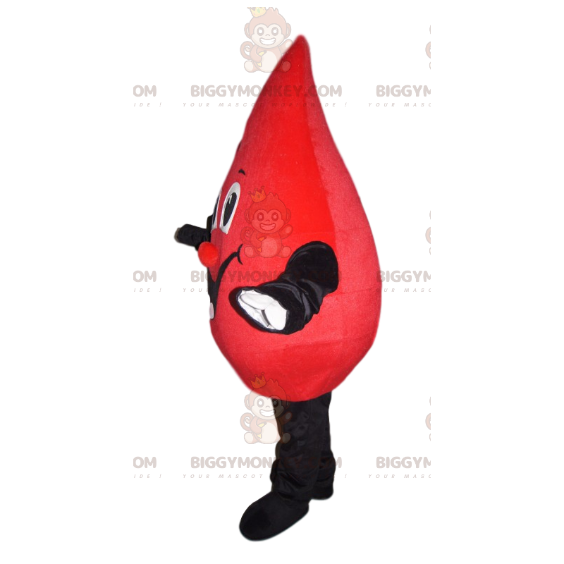 Czerwony kostium maskotka Blob BIGGYMONKEY™ z dużym uśmiechem -