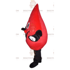 Costume da mascotte BIGGYMONKEY™ Red Blob con grande sorriso -