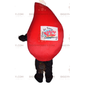 Costume da mascotte BIGGYMONKEY™ Red Blob con grande sorriso -