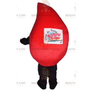 Κοστούμι μασκότ BIGGYMONKEY™ Red Blob με μεγάλο χαμόγελο -