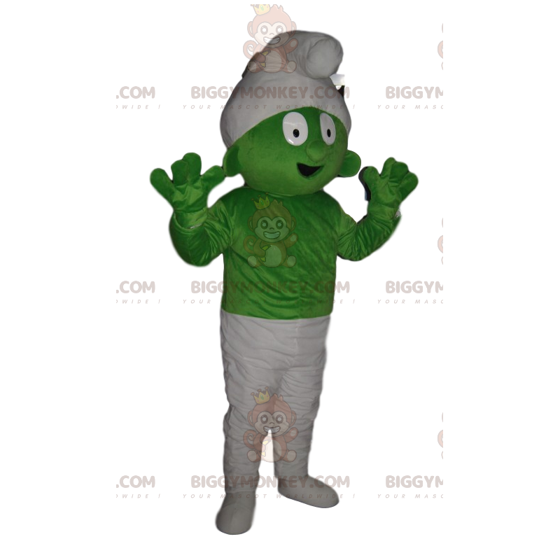 Bardzo komiczny kostium maskotki zielonego smerfa BIGGYMONKEY™