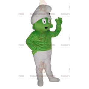 Traje de mascote BIGGYMONKEY™ de Smurf Verde Muito Cômico –