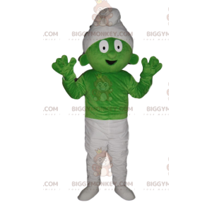 Bardzo komiczny kostium maskotki zielonego smerfa BIGGYMONKEY™