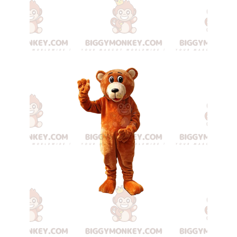 Costume de mascotte BIGGYMONKEY™ d'ours brun très attachant -