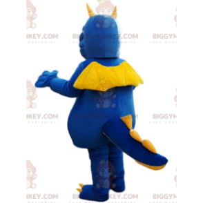 Costume de mascotte BIGGYMONKEY™ de dragon bleu et jaune avec