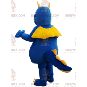 Kostým maskota BIGGYMONKEY™ Modrý a žlutý drak s velkým