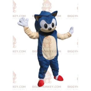BIGGYMONKEY™ Costume da mascotte di Sonic the Blue Sega Super
