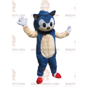 BIGGYMONKEY™ Maskottchenkostüm von Sonic the Blue Sega Super