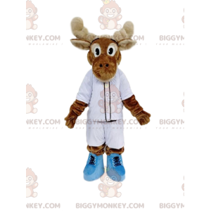 Costume de mascotte BIGGYMONKEY™ de renne marron avec une tenue