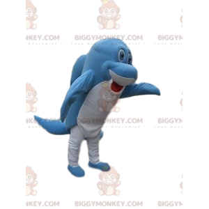Very Funny Blue and White Dolphin BIGGYMONKEY™ Mascot Costume –