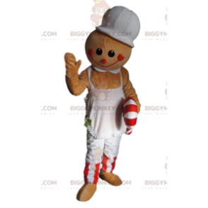 Disfraz de mascota BIGGYMONKEY™ de muñeco de nieve beige con