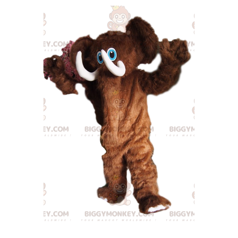 BIGGYMONKEY™ Costume da mascotte Mammut marrone giocoso con