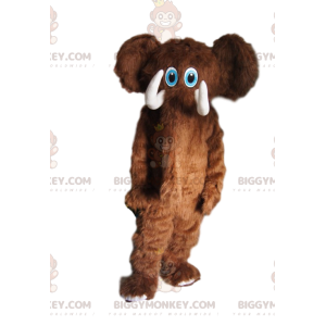 BIGGYMONKEY™ Costume da mascotte Mammut marrone giocoso con