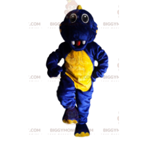 Midnatsblå og gul dinosaur BIGGYMONKEY™ maskotkostume -