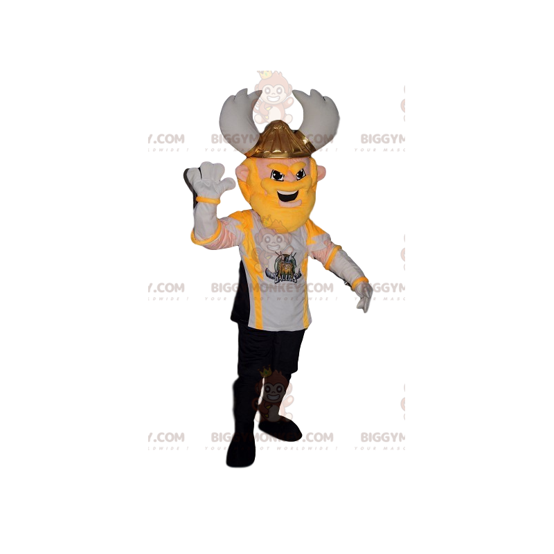 BIGGYMONKEY™ Wikinger-Krieger-Maskottchen-Kostüm mit