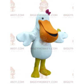 Heel schattig pelikaan BIGGYMONKEY™ mascottekostuum met fuchsia