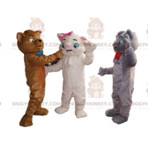 Traje de mascota BIGGYMONKEY™ Trío de gatos grises, blancos y