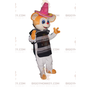 Oranje muis BIGGYMONKEY™ mascottekostuum met sombrero en