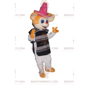 Πορτοκαλί ποντίκι BIGGYMONKEY™ μασκότ στολή με σομπρέρο και