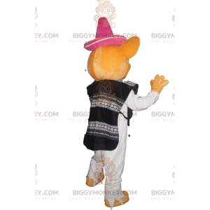 Oranje muis BIGGYMONKEY™ mascottekostuum met sombrero en