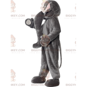 BIGGYMONKEY™ Costume da mascotte Elefante grigio e bianco con