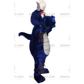 Costume de mascotte BIGGYMONKEY™ de dragon bleu nuit avec des