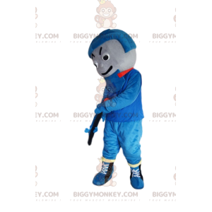 Traje de mascote azul de jogador de hóquei BIGGYMONKEY™ –