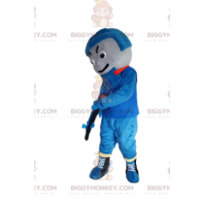 Traje de mascote azul de jogador de hóquei BIGGYMONKEY™ –