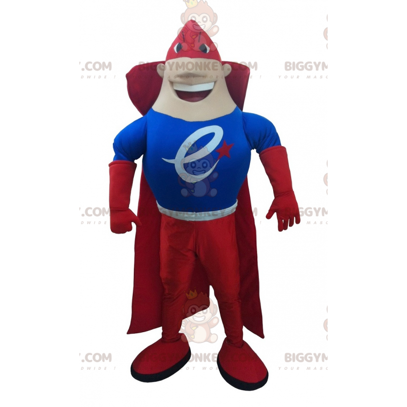 Traje de mascote de super-herói BIGGYMONKEY™ vestido de