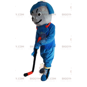 Hockey Player Blue Sportswear BIGGYMONKEY™ Maskotdräkt -