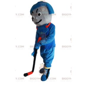 Hockey Player Blue Sportswear BIGGYMONKEY™ Maskotdräkt -