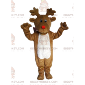 Disfraz de mascota de reno BIGGYMONKEY™ con nariz redonda roja