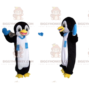 BIGGYMONKEY™ Funny Penguin-mascottekostuum met blauwe en witte