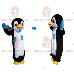 BIGGYMONKEY™ hauska pingviini-maskottiasu, jossa on
