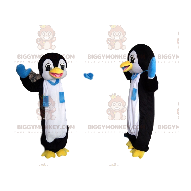 BIGGYMONKEY™ Disfraz de mascota pingüino divertido con bufanda