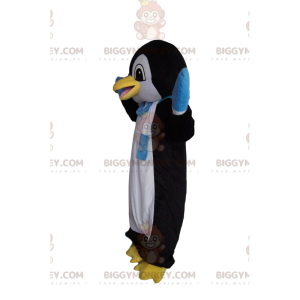 BIGGYMONKEY™ Funny Penguin-mascottekostuum met blauwe en witte