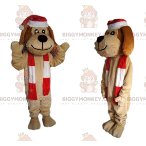 BIGGYMONKEY™ Costume da mascotte Cane abbronzato allegro con