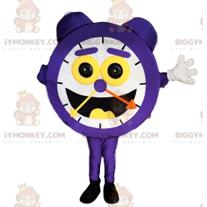 Fantasia de mascote de despertador roxo BIGGYMONKEY™ com
